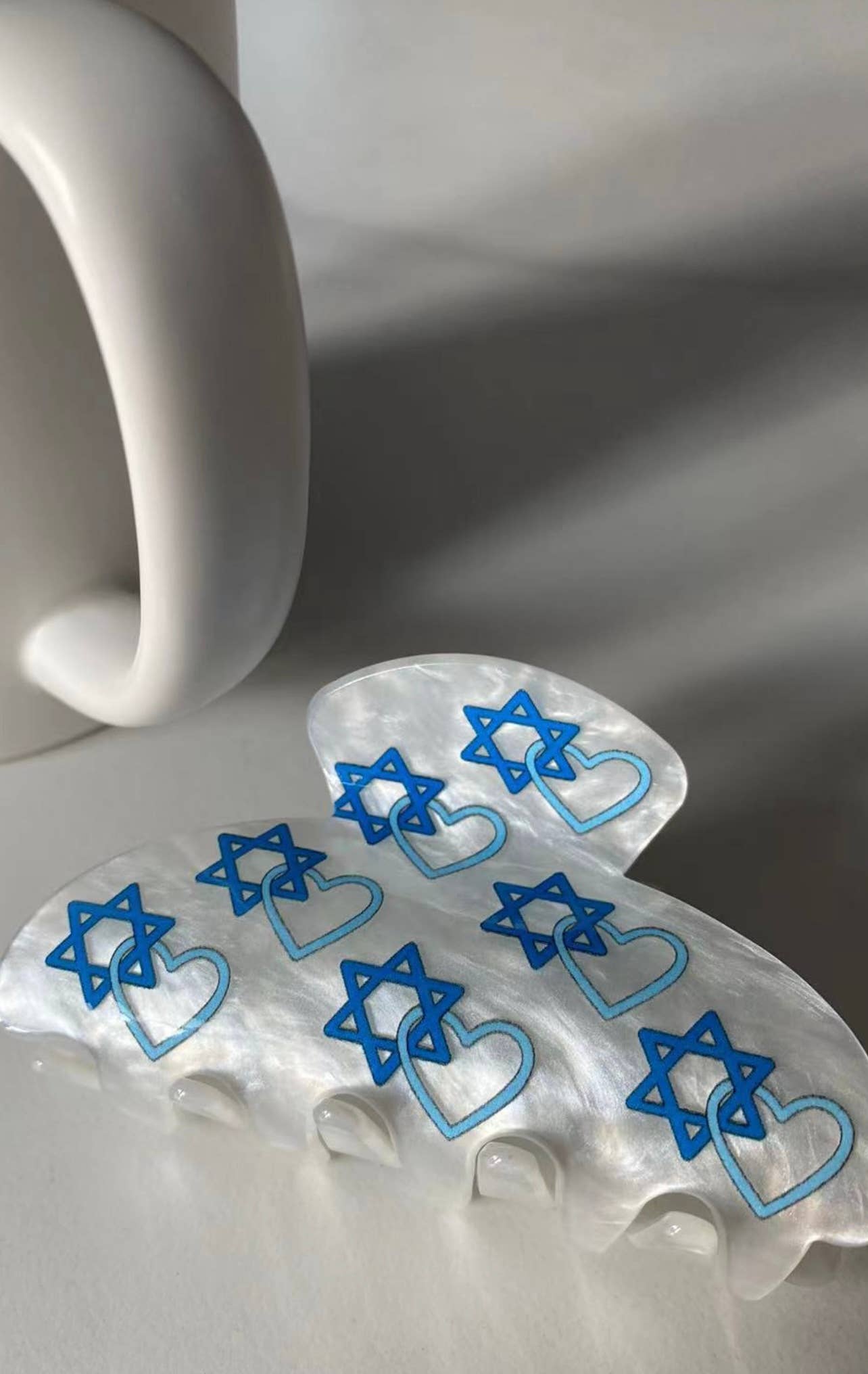 "Mazel Hair Day" ✡️ Jewish Star Heart Hair Clips by Lil Darlings Inc