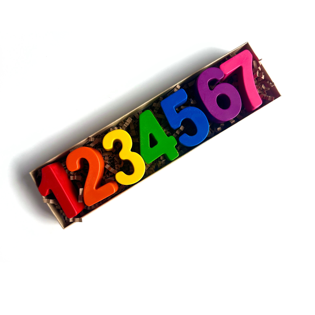 Number shaped crayons screen free kids activity