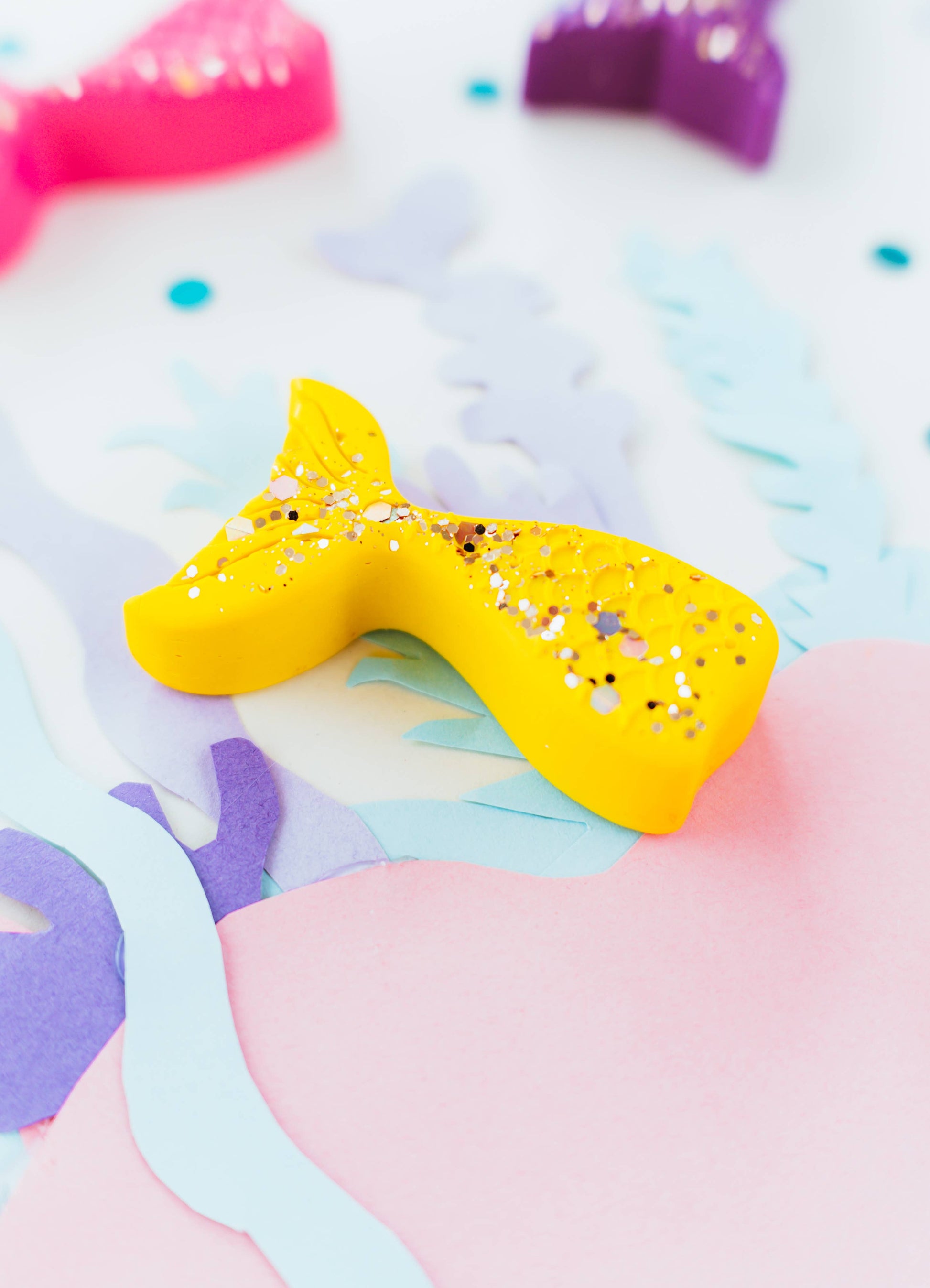 Sparkly mermaid crayons colorful kids gift