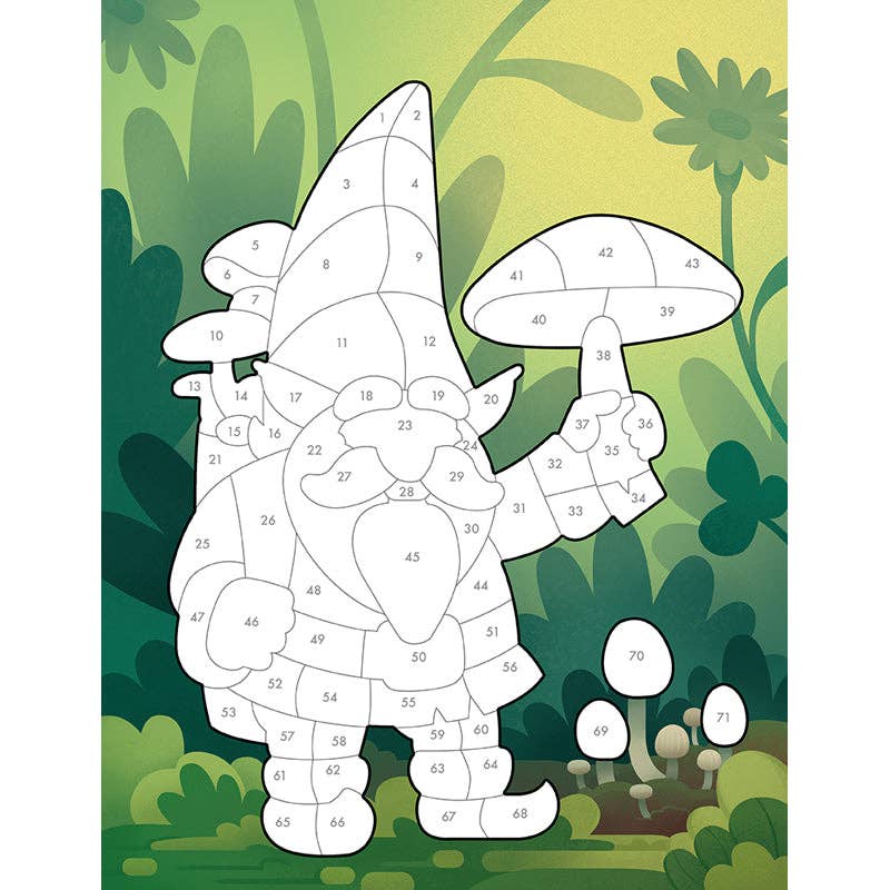Unicorn family sticker coloring book scene