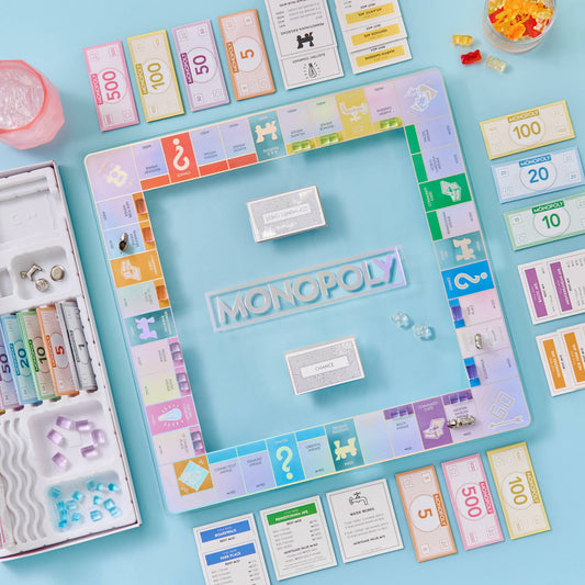 “Monopoly, But Make It Chic” ✨ Aura Collection Glass Monopoly Game
