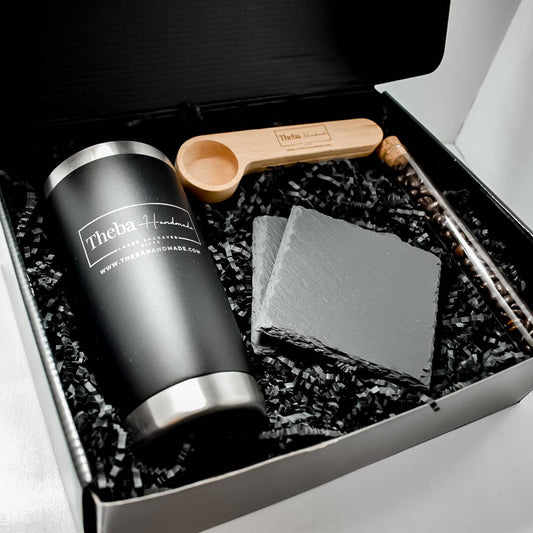 Morning Brew luxury coffee gift box with engraved tumbler