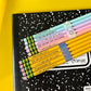 Set of 5 engraved pencils in pastel colors, featuring motivational phrases: "You are amazing," "Stay Sharp," "You can do it, bruh," "Yes you can! True story," and "You've got this." Ideal for back-to-school gifts.