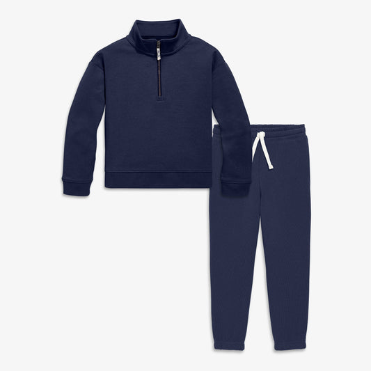 "Easy Mornings" ☀️ Kids Quarter-Zip Sweatshirt & Sweatpant Set by Primary