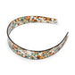 Comfortable neutral headband with gold logo charm