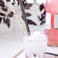 “Sippin’ Spooky” 👻 Pink & Black Ghost Reusable Straws