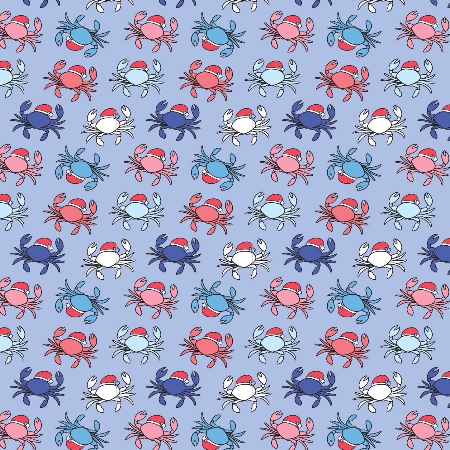 “Holiday Santa Crabs” 🎄 Wrapping Paper Roll