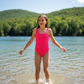 "Crinkle & Shine" 💗 Hot Pink Crinkle One-Piece Swimsuit by Tweenstyle