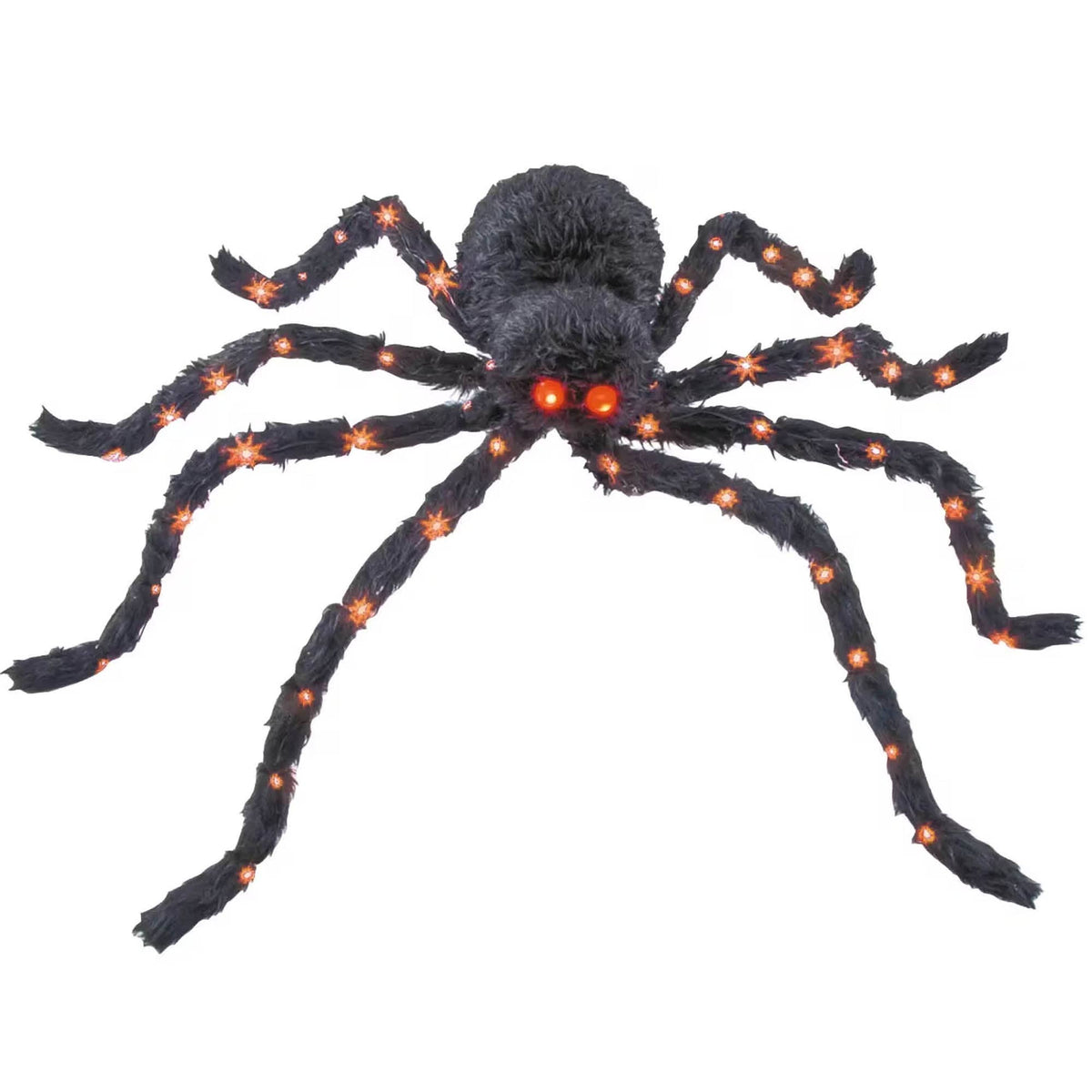 "Porch Prowler" 🕷️ 4 Ft Light-Up Fuzzy Black Spider Halloween Decoration by Cake Candy Supply