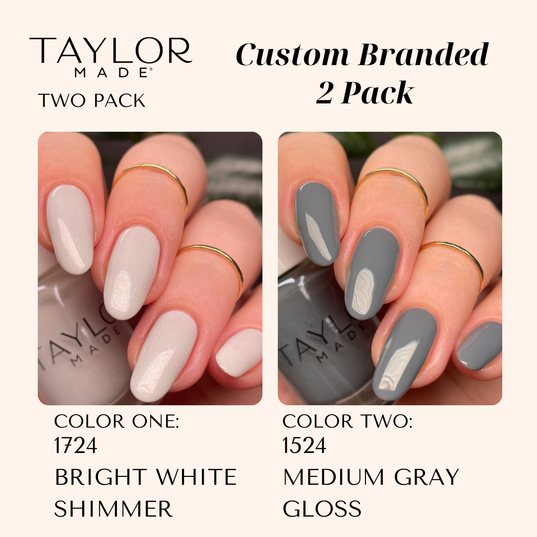 Custom Nail Polish: 2 Pack Long-wearing + Vegan + Non-toxic: 0224 Glossy Fuschia / 1424 Royal Blue Gloss with Hint of Shimmer
