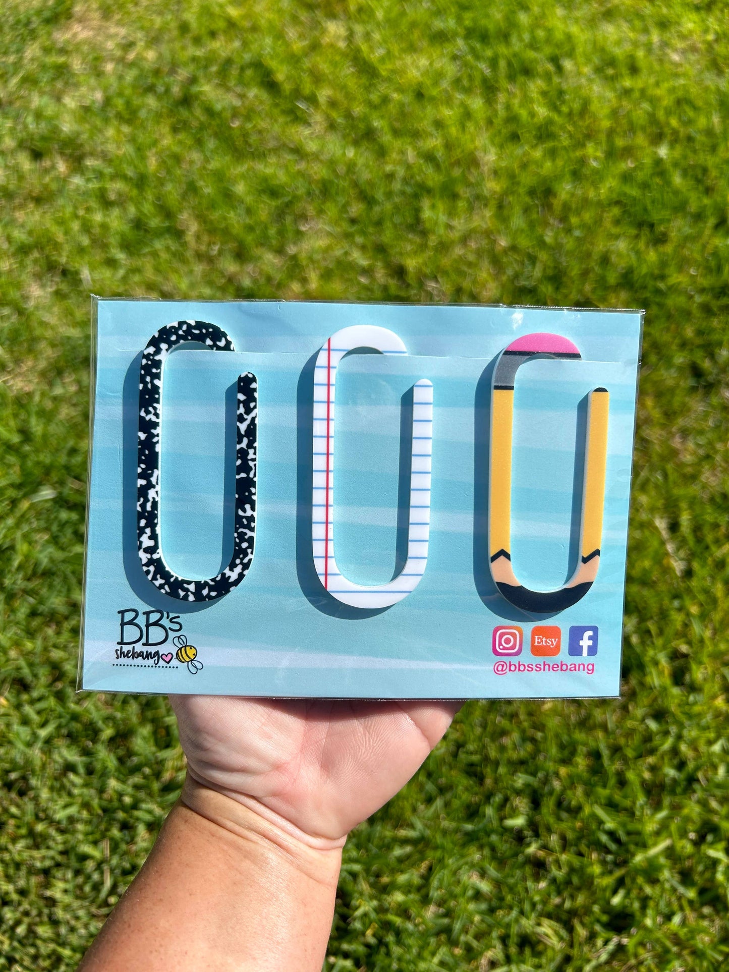 “Hit the BookMARK” 🔖 Teacher Paperclip Bookmark set, bookmark gift for teacher