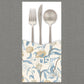 Table décor utensil pouch in dusty blue floral pattern