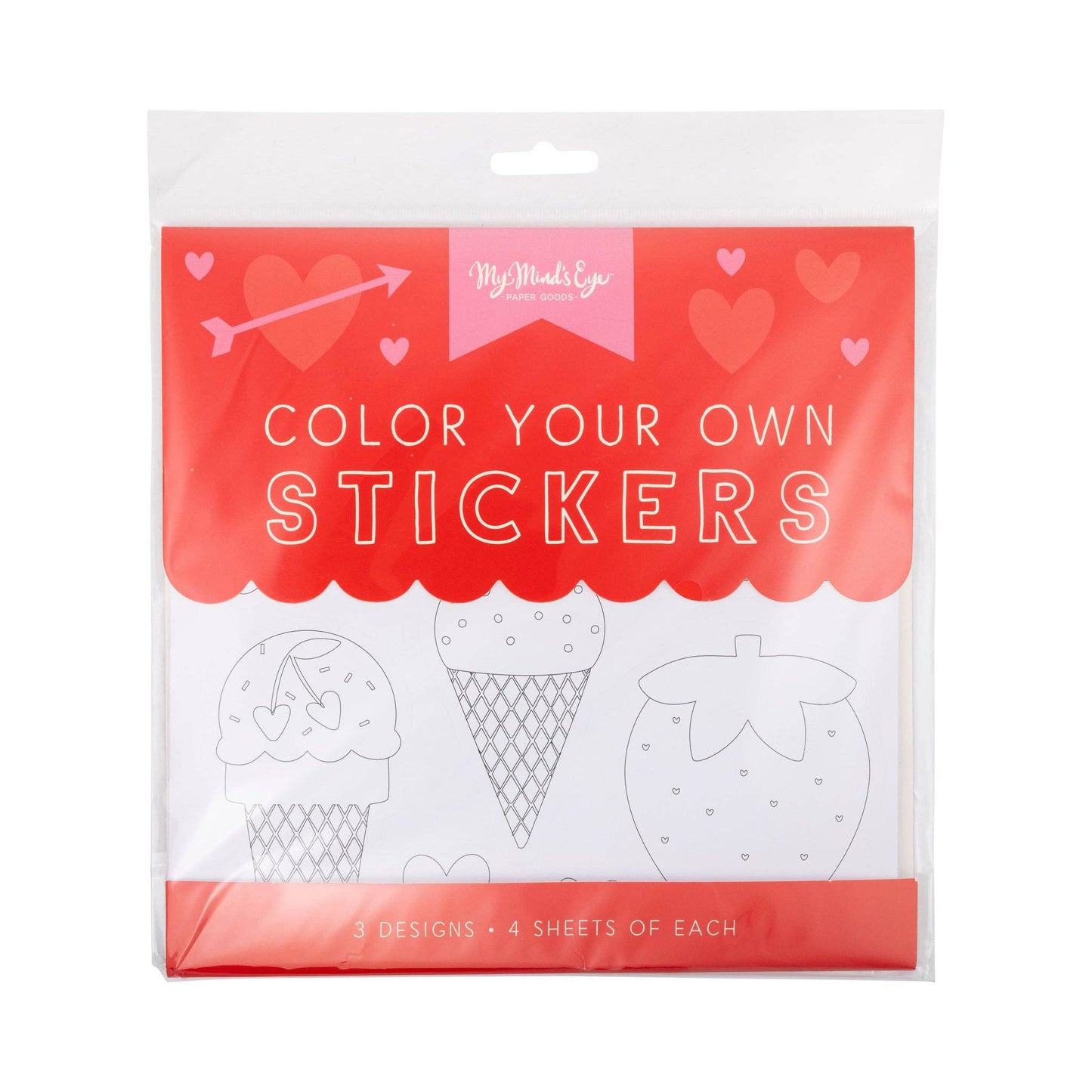 Kids coloring their own stickers DIY kit