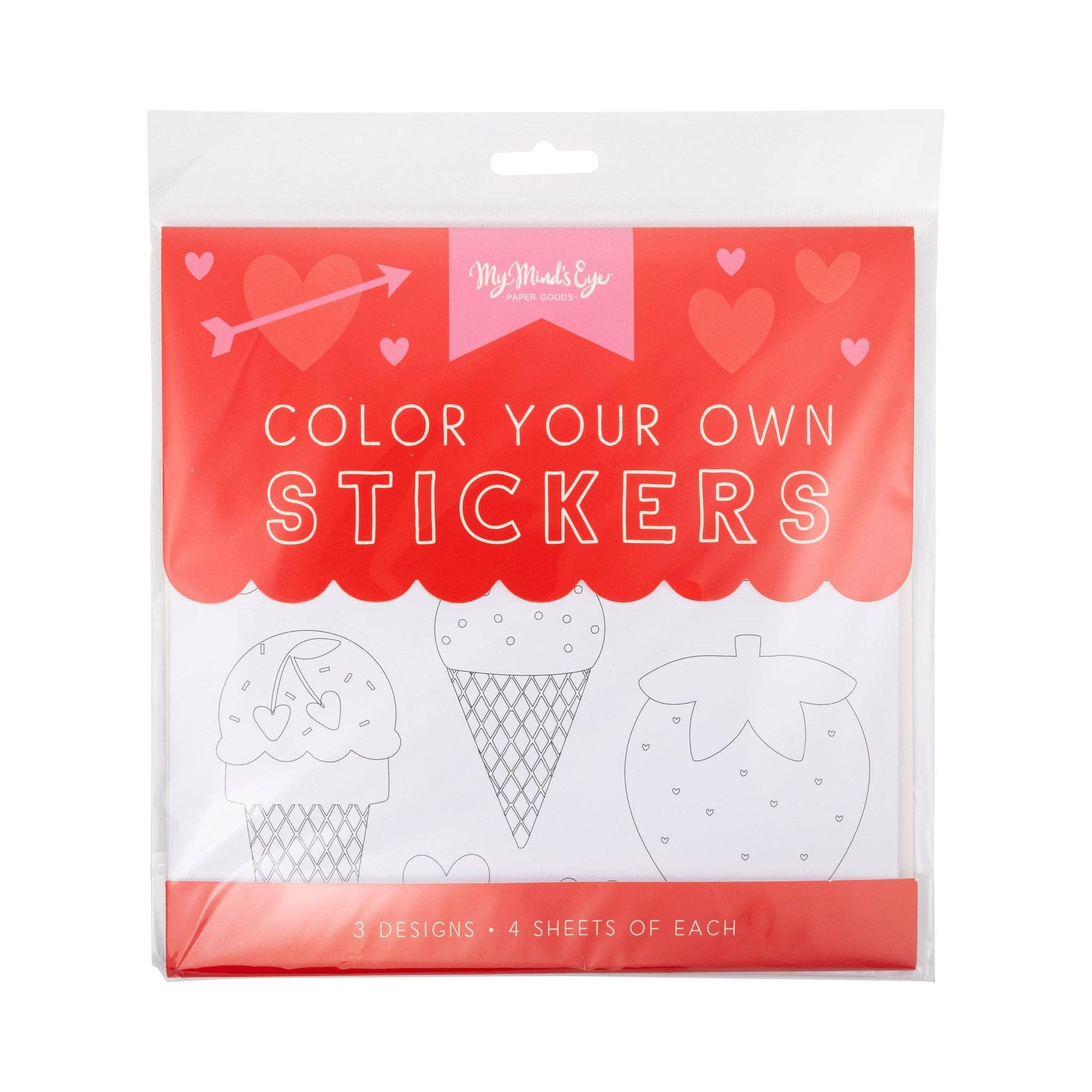 Kids coloring their own stickers DIY kit