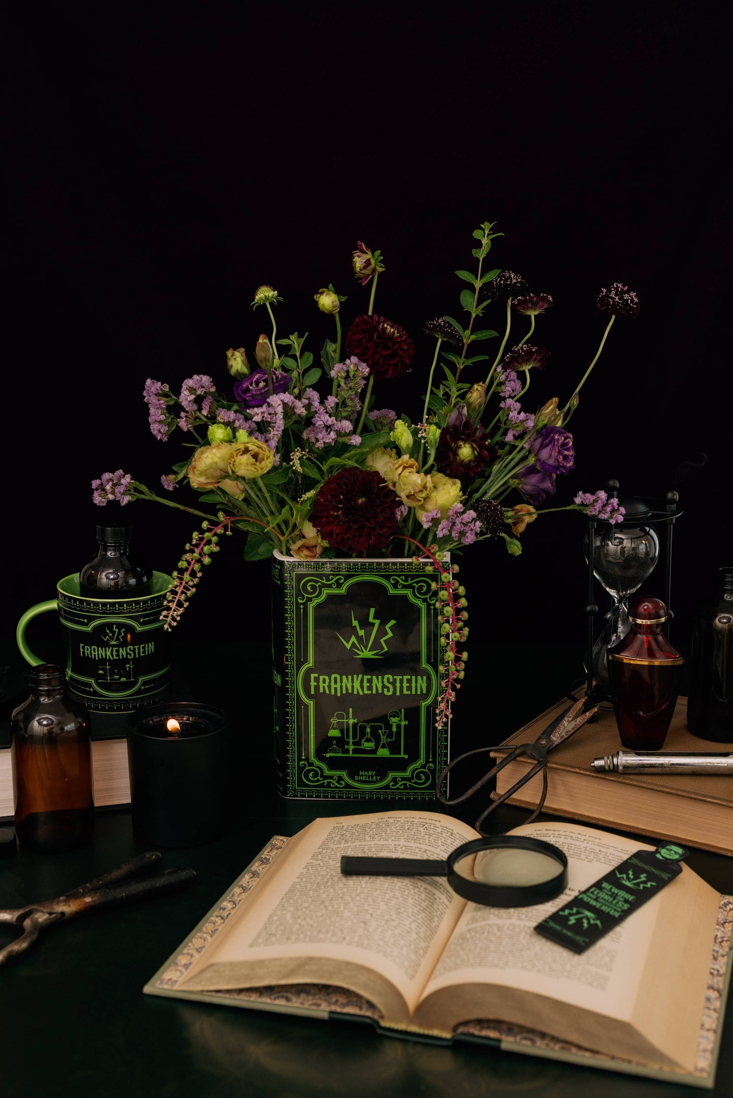 Gothic ceramic book vase for home decor
