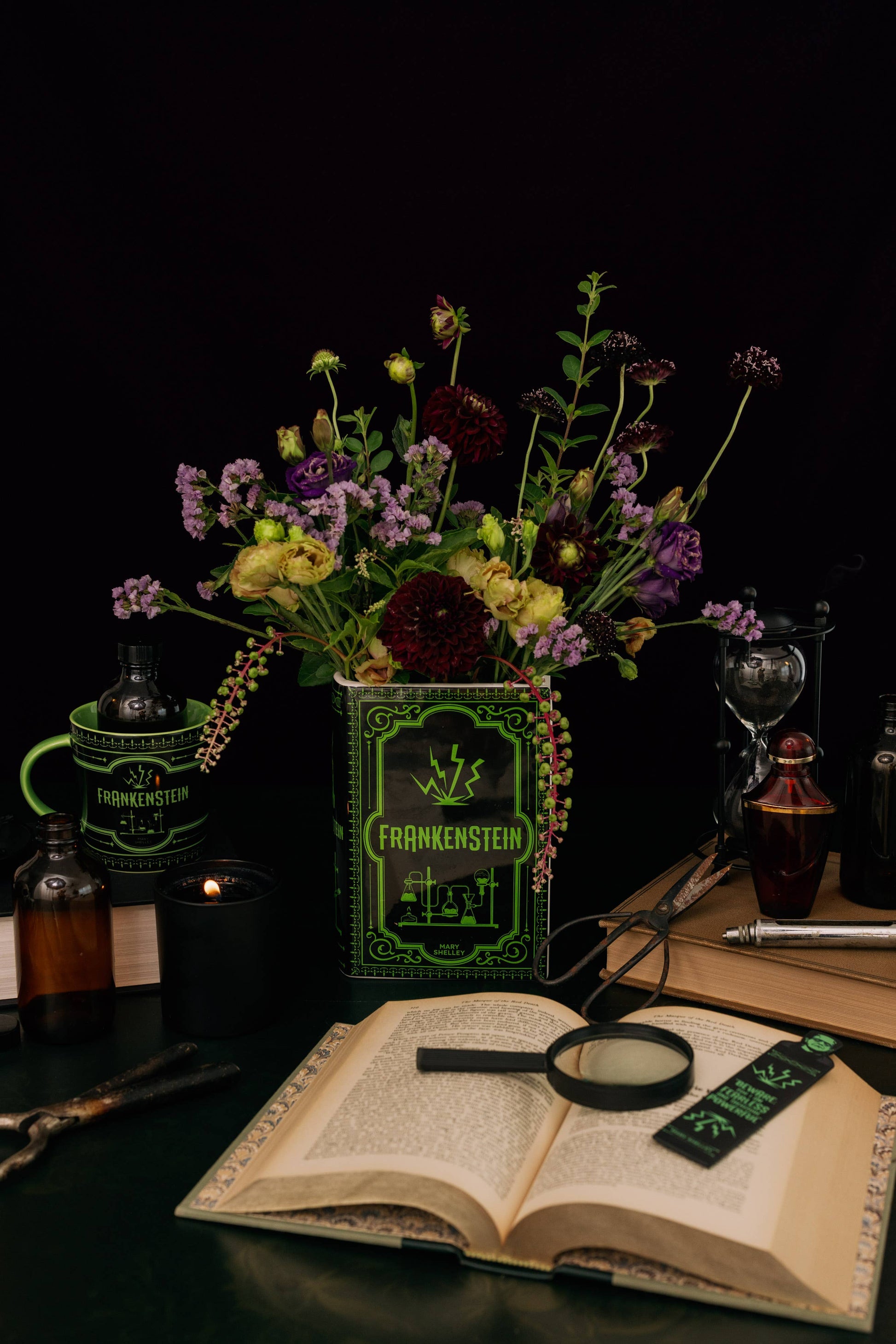 Gothic ceramic book vase for home decor