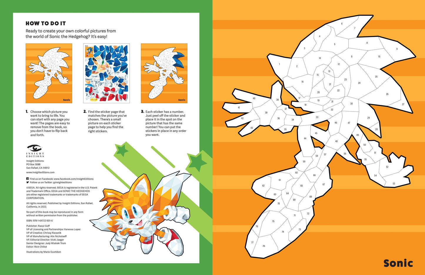 Sonic the Hedgehog color by sticker book cover