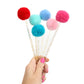 "Pom Pom Pour" 🇺🇸 Red White & Blue Pom Pom Drink Stirrers & Cake Toppers by Kailo Chic