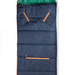 "Pack & Snooze" 🎒 Mimish Sleep-N-Pack Packable Sleeping Bag — Navy/Green (Big Kid 7–12+)