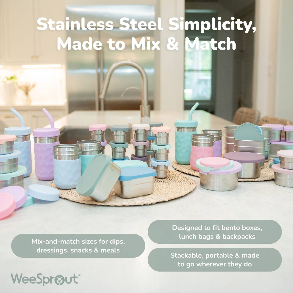 "Nest Egg" 🥣 Stainless Steel Nesting Food Storage Containers (Set of 3) by WeeSprout