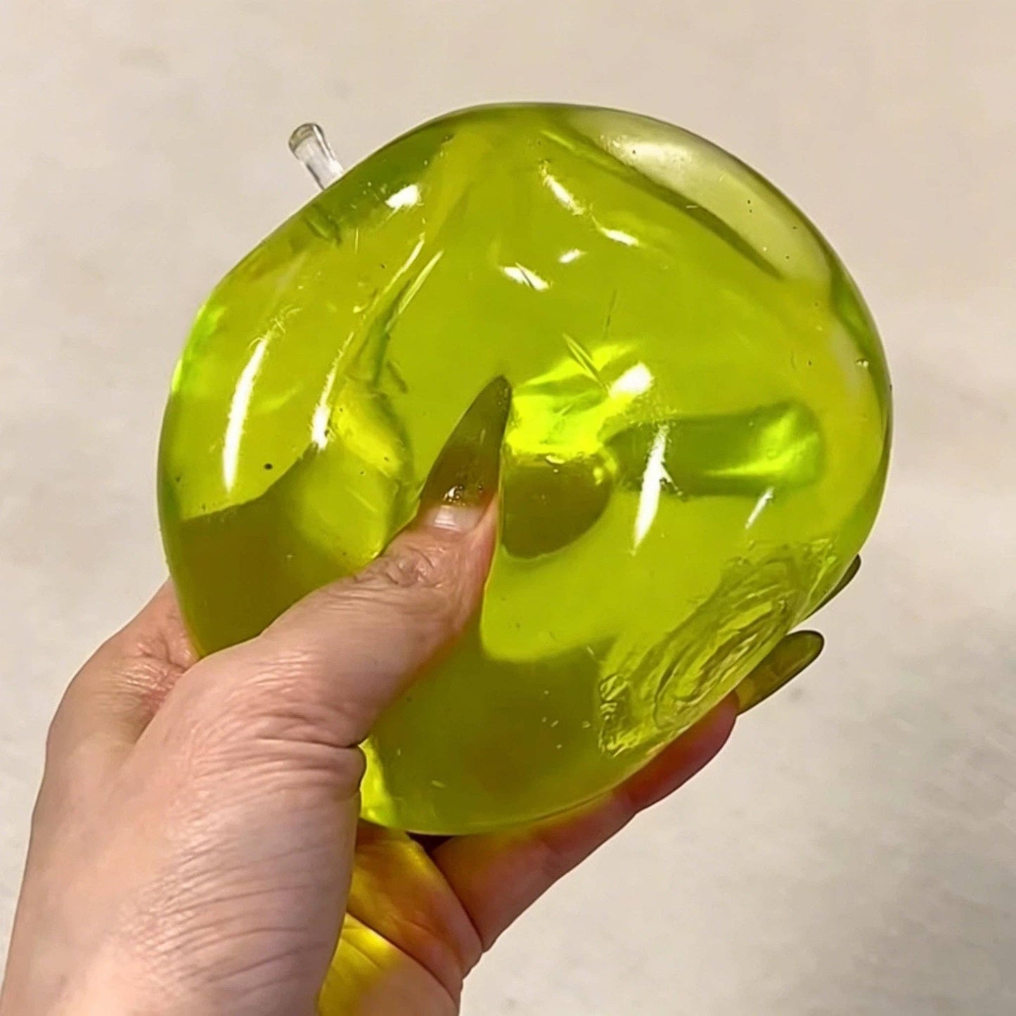 "Crystal Apple" 🍎 Clear Squishy Soft Squeeze Fidget Toy