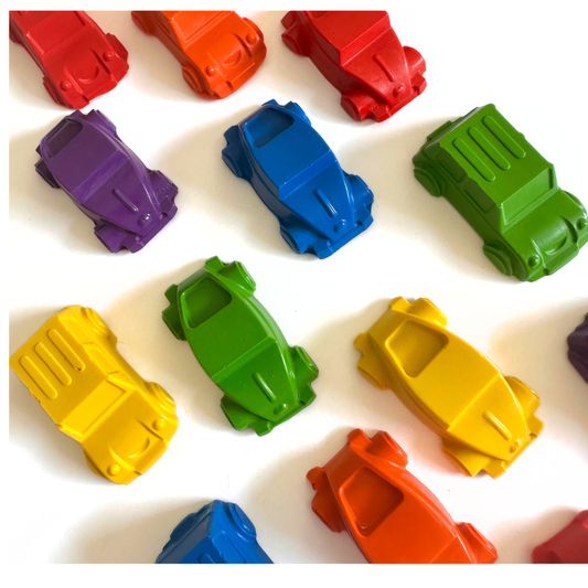 Car shaped crayons for kids art and coloring