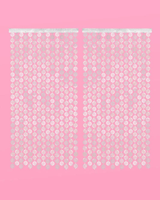 “Groovy & Engaged” 🪩 Disco Ball Foil Curtain by xo, Fetti