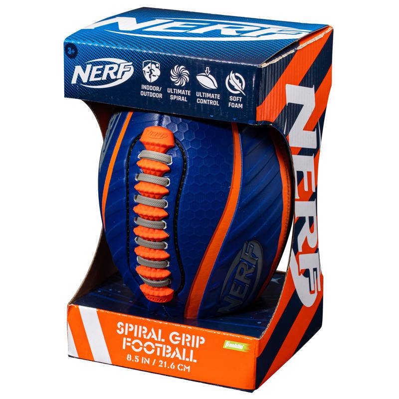 Blue foam football for kids backyard play