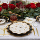 Stylish guest towels with metallic gold accent