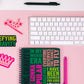 Wicked-inspired mini notebook with 160 pages, pockets, and durable hardcover, perfect for on-the-go writing