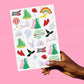 “Emerald City” 💚🩷 Wicked Witch Tats - 52 temporary tattoos kids
