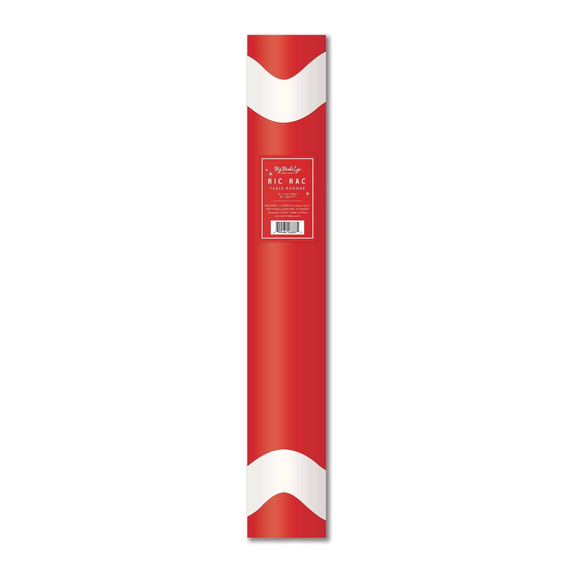 Vibrant red and white roll of smooth-textured paper, ideal for creative projects and crafts