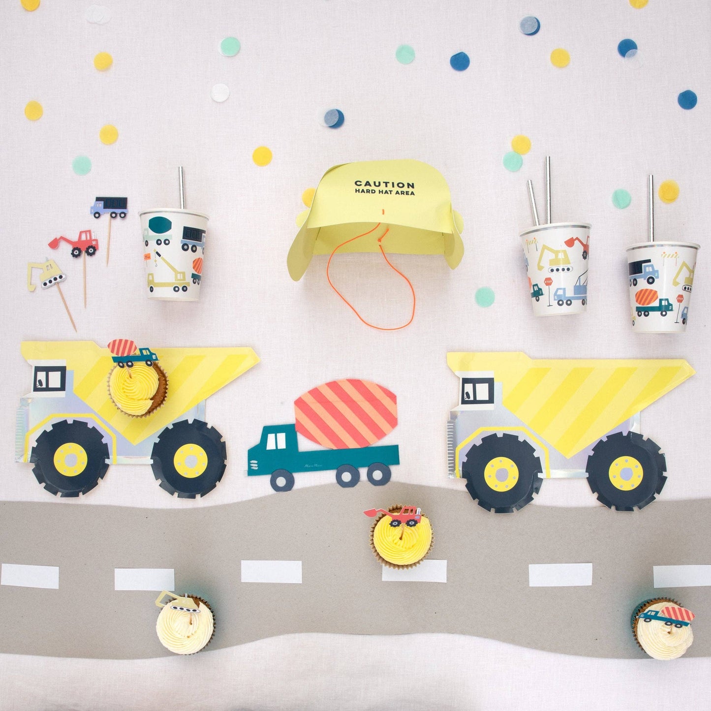 "Sip & Build" 🚧 Construction Party Cups by Meri Meri