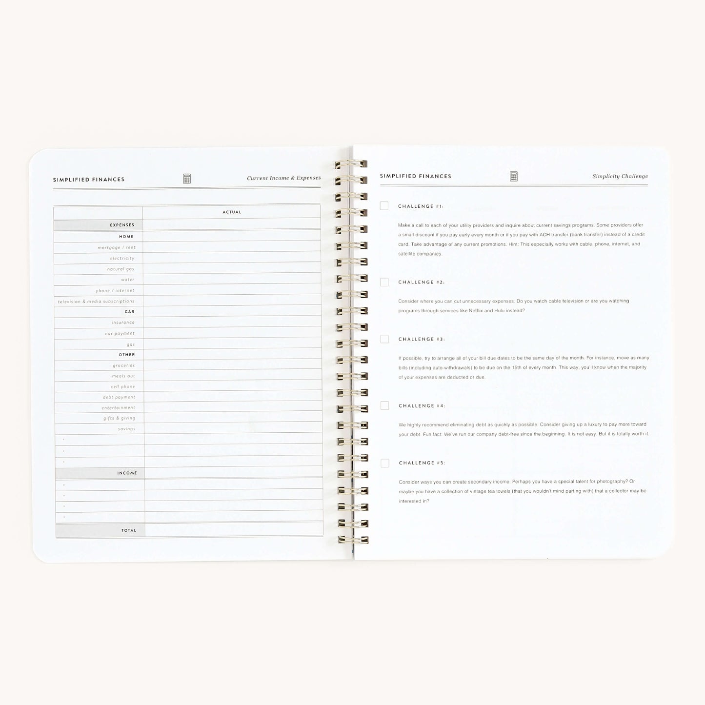 Workbook, Finances