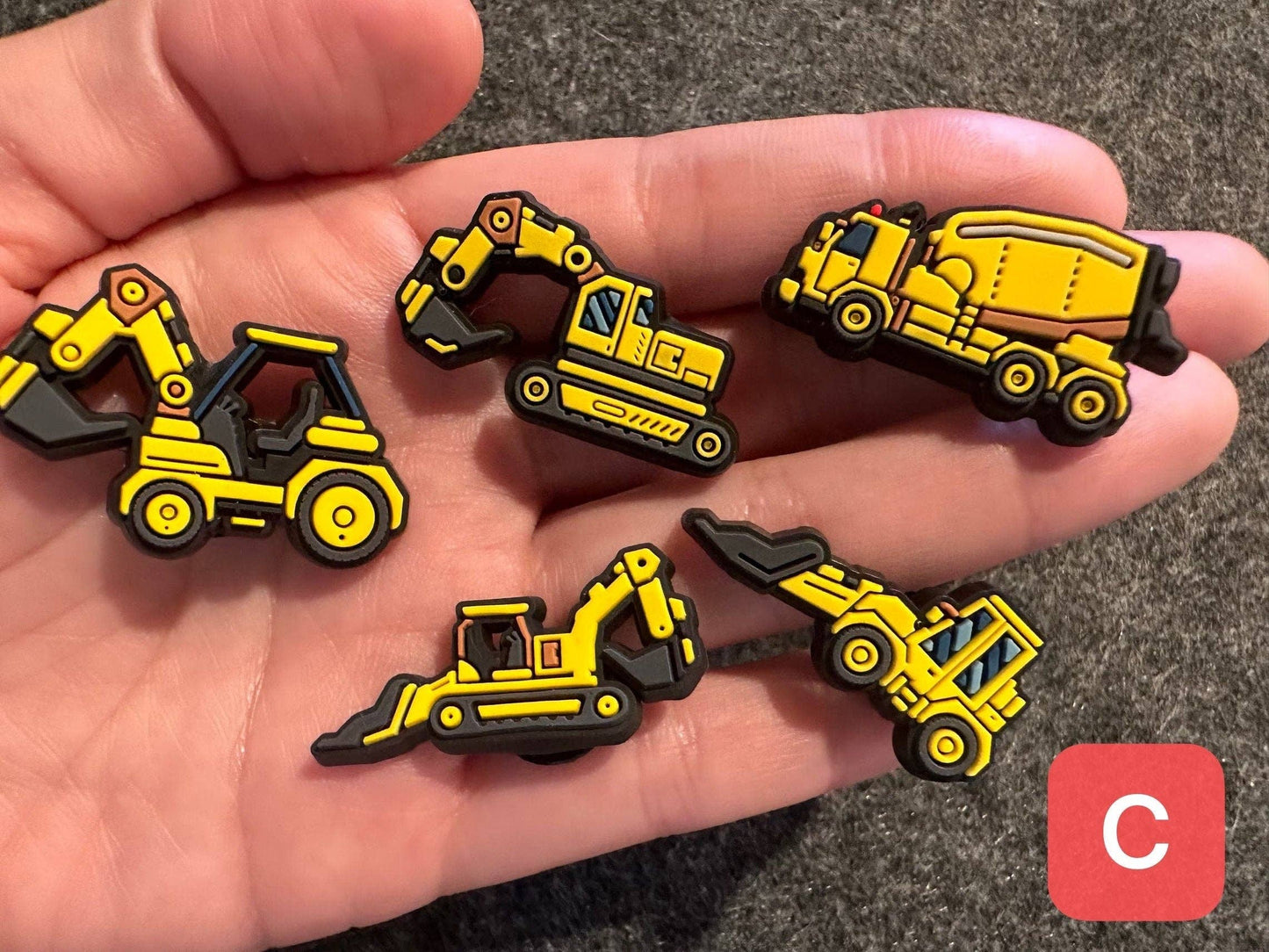 "Dig This" 🚜 Construction Vehicle Croc Charm Set (19-Pack) by JuliesDecal