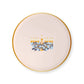 Set of 8 round paper plates featuring a gold foil Happy Hanukkah menorah design. Perfect for serving cake or snacks at Hanukkah celebrations. Eco-friendly, FSC-certified paper. 8 inches in diameter, not microwave-safe. Designed in America by Bonjour Fête with a French-inspired touch.