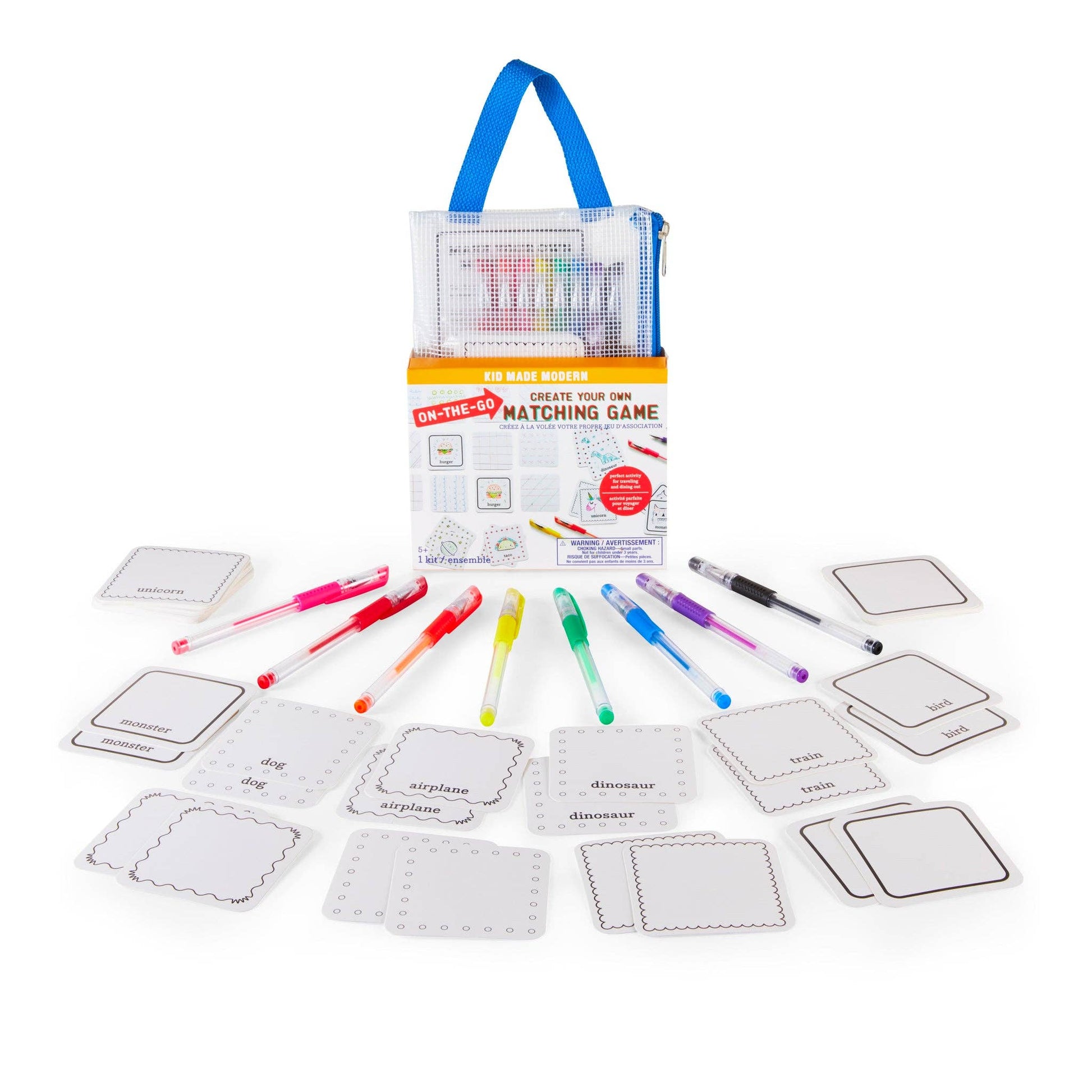 Kids drawing on blank memory cards with colorful gel pens