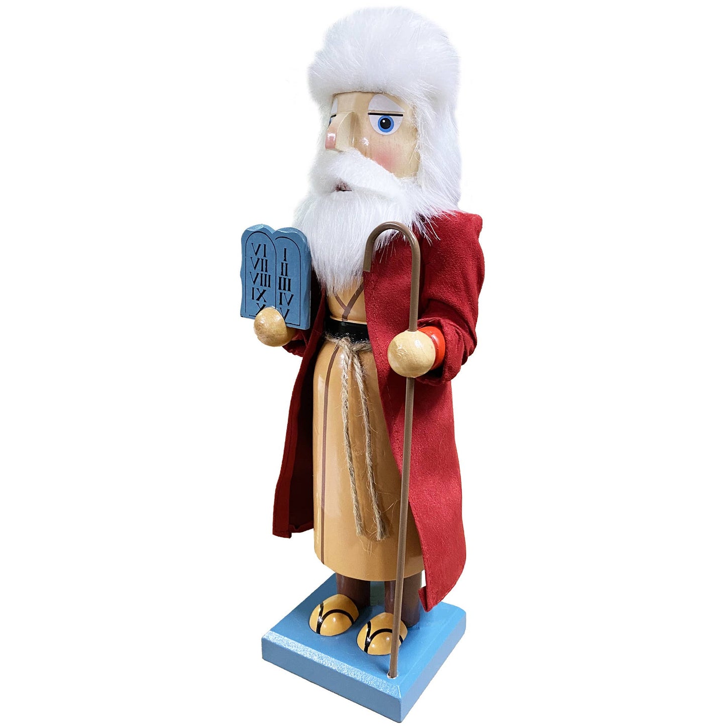 Hand-painted wooden Moses nutcracker for holidays