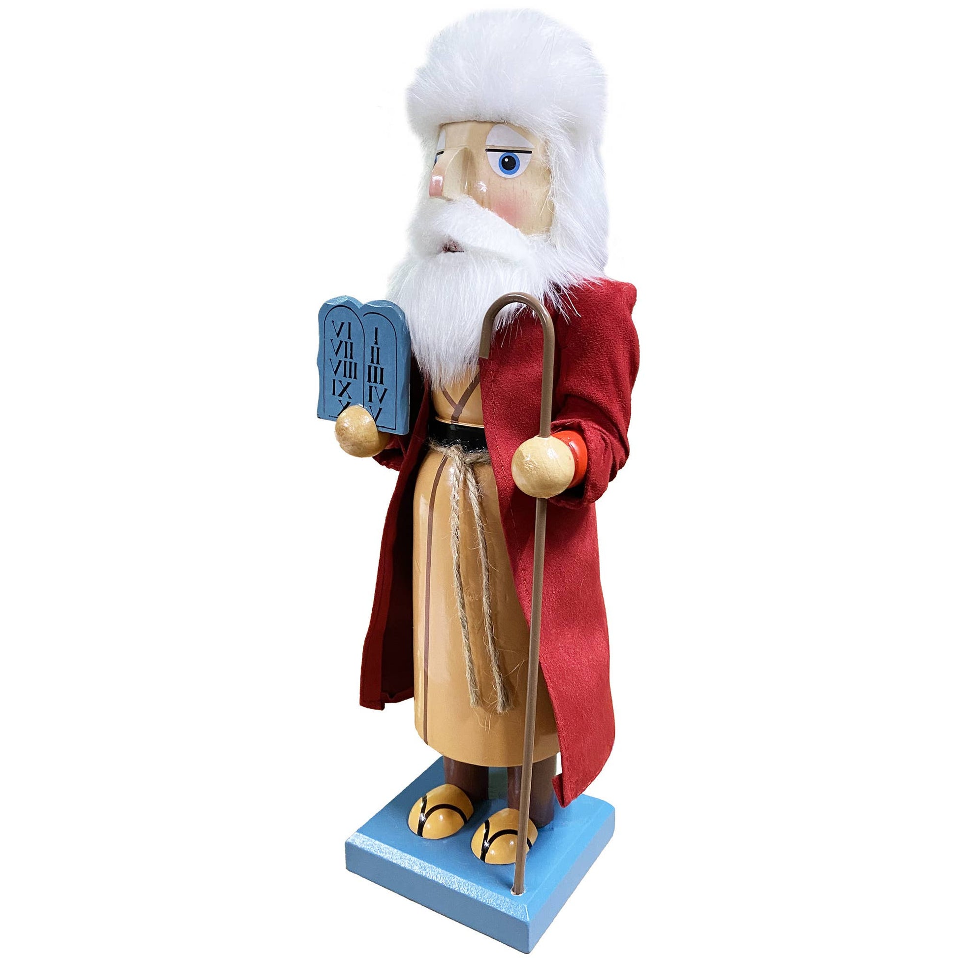 Hand-painted wooden Moses nutcracker for holidays