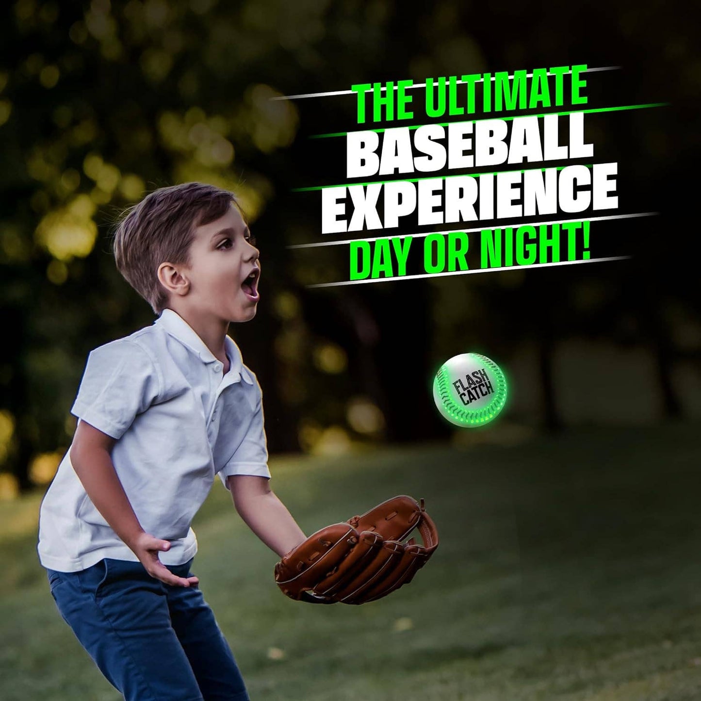 Impact-activated baseball with bright LED lights