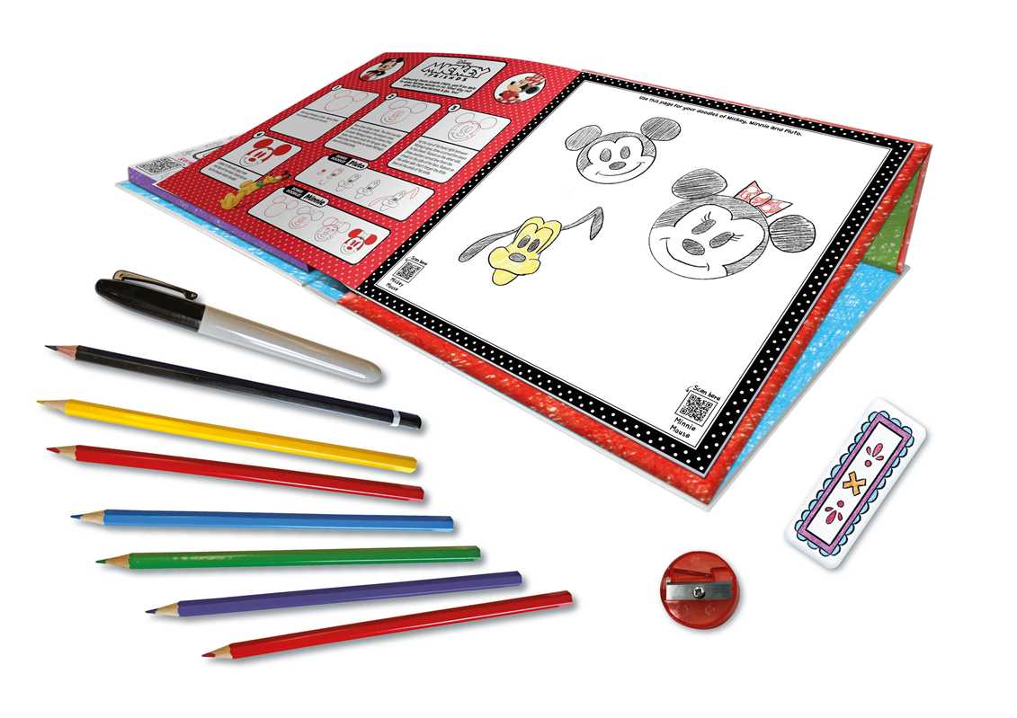 Step-by-step Disney drawing kit with sketchpad