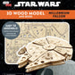 Millennium Falcon 3D wood model kit assembled