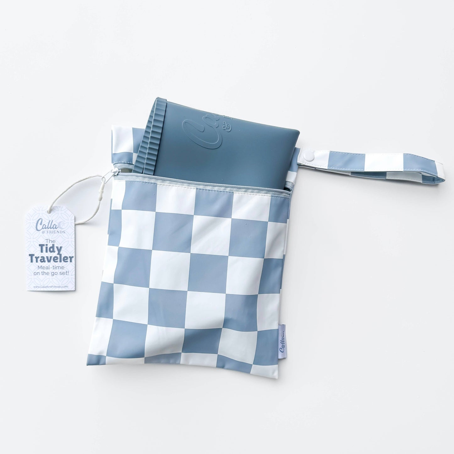 "Tidy Traveler" 🍽️ Slate Blue Brush Stripe Placemat Set by Calla & Friends