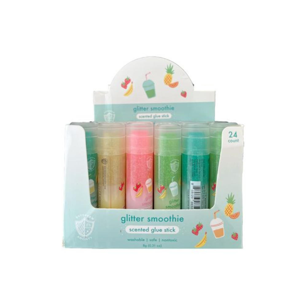 Smoothie-scented glitter glue sticks 24-pack