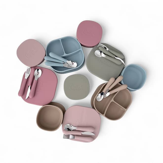 "Mealtime Mavens" 🍽️ Big Kids Slate Blue Utensils by Calla & Friends