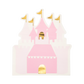 Princess castle-shaped guest napkins, measuring 6" x 7", featuring gold foil accents. Perfect for adding elegance and fun to any royal-themed event or party.