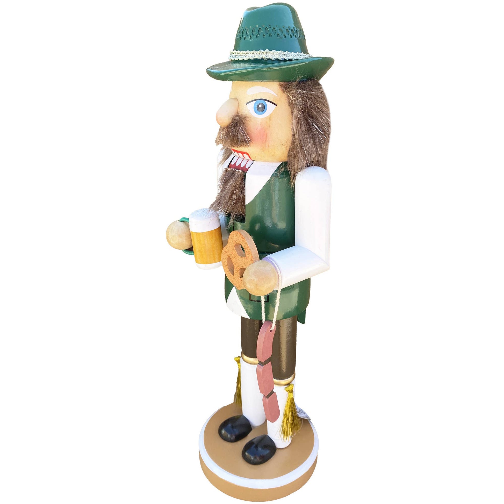 Oktoberfest nutcracker in lederhosen and green vest