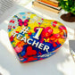 #1 Teacher Paperweight – Crystal Desk Decor for Educators
