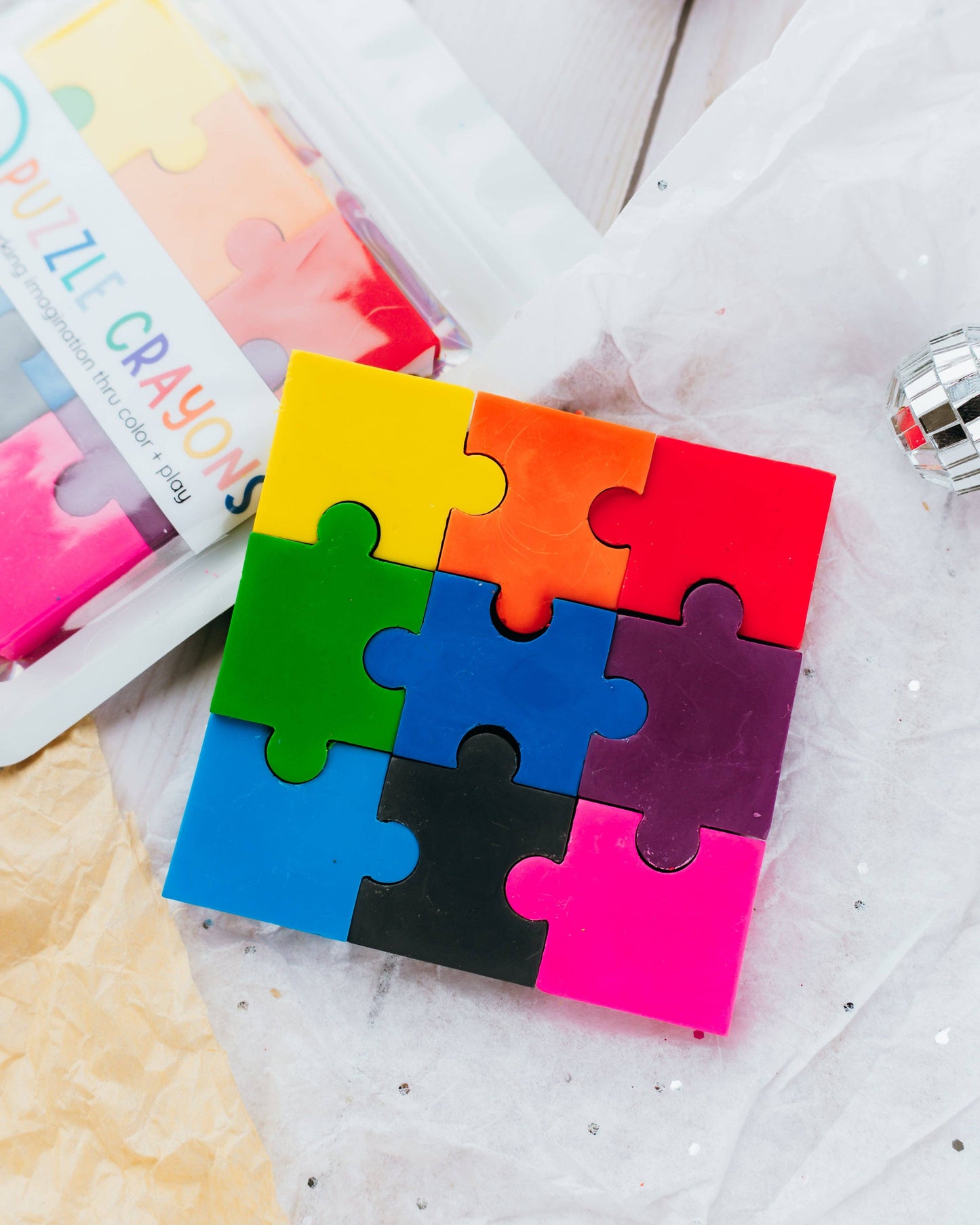 "Piece Out" 🧩 Puzzle-Shaped Crayons by Wonder Hue Crayon Co.