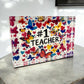 #1 Teacher Crystal Paperweight – Appreciation Gift for Educators